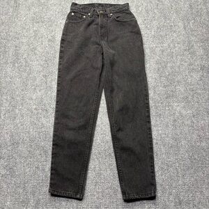 VTG Levis 521 Jeans Womens 4 Petite Black Tapered Fit 100% Cotton USA Made 90s